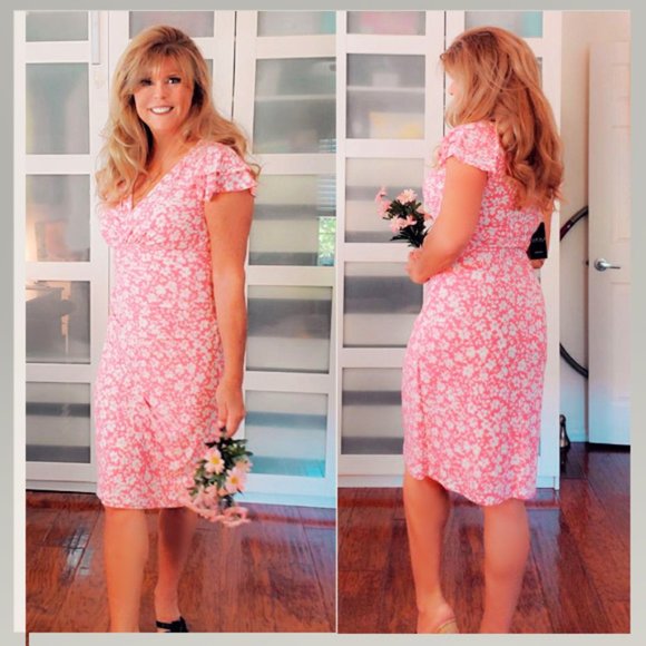 Ralph Lauren Dresses & Skirts - Ralph Lauren Pink & White Stretch Dress
